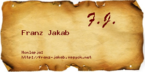 Franz Jakab névjegykártya